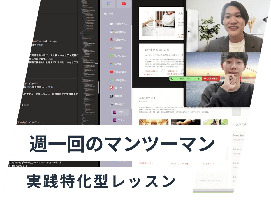 週1回のマンツーマン 実践特化型レッスン